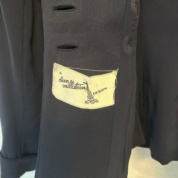 Dan Millstein New York Paris Vintage Dark Navy Blue Double Breasted Blazer - Picture 14 of 14